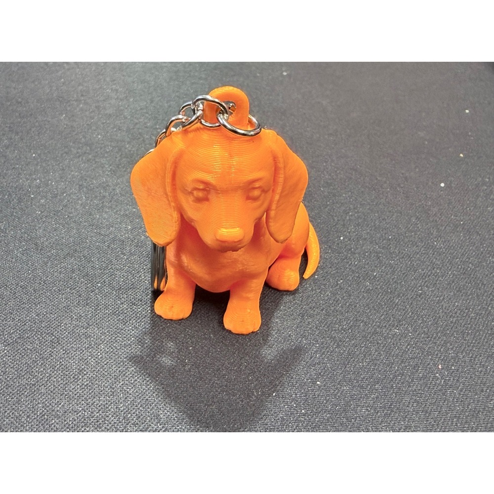 Orange Dachshund Wiener Dog Keychain 3D Printed Puppy Charm Accessory - Picture 3 of 4